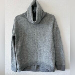 Abercrombie & Fitch Women's Cozy Funnel Neck Sweater – Gray Knit Pullover SZ S